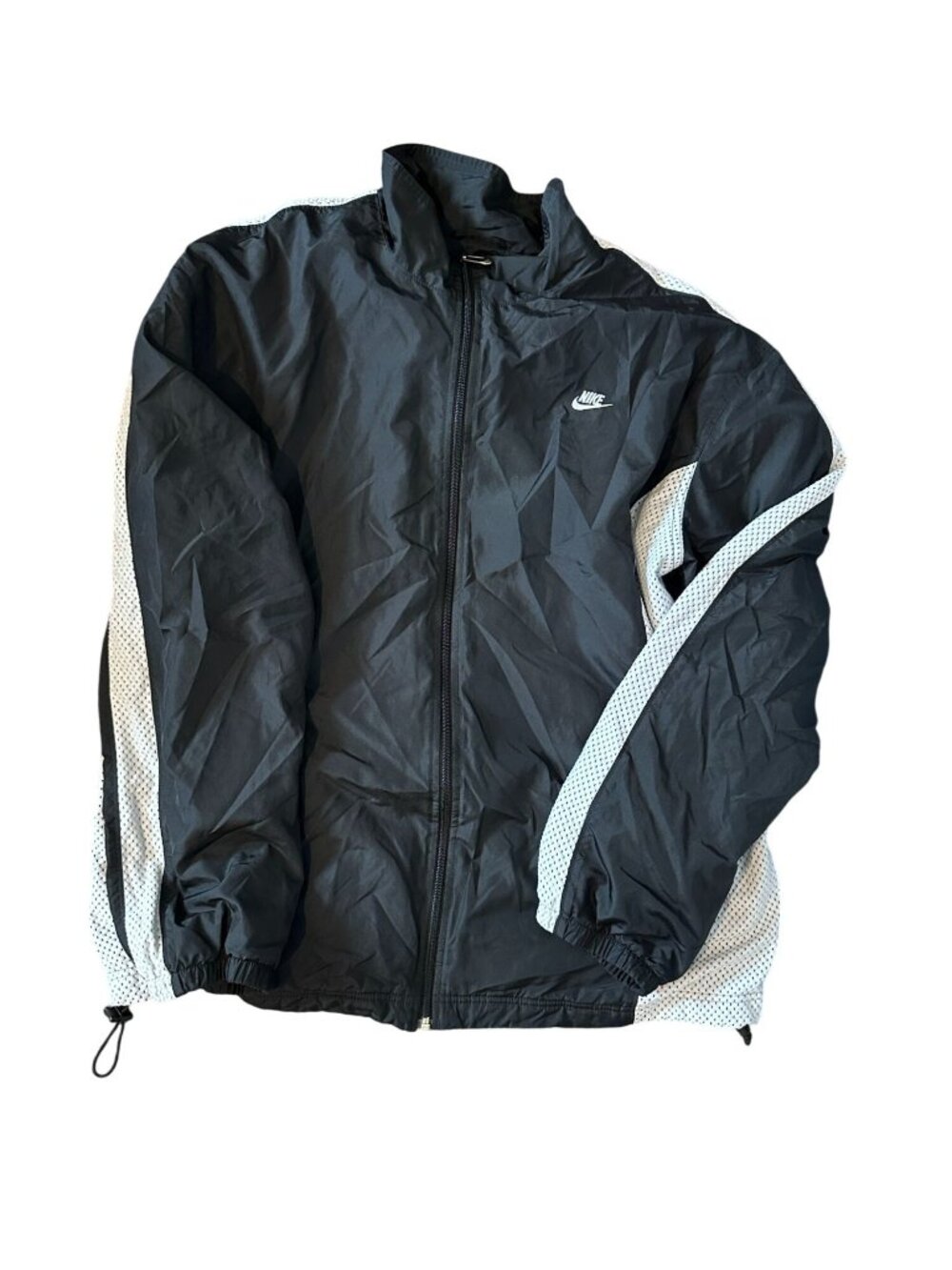 Nike Mens Black & White Windbreaker Jacket XXL Lightweight Zip-Up Activewear